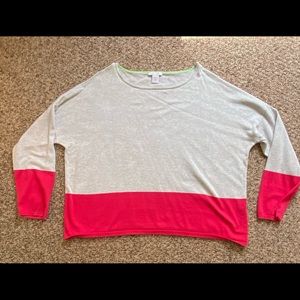 Joan Vass pink and grey top with boat collar